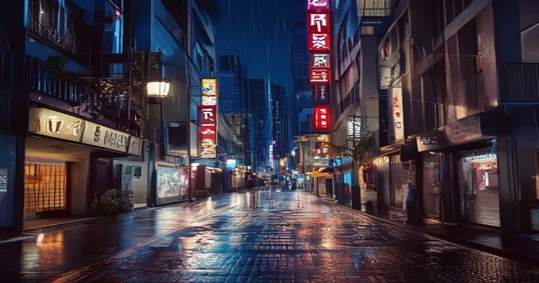 夜の銀座の街並み。看板を出さない隠れ家系の店が並ぶ路地裏